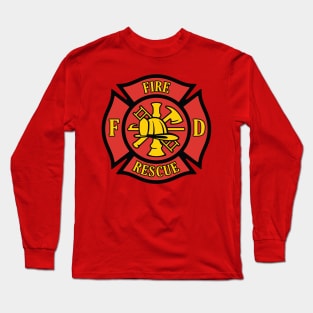 Firefighter Rescue Maltese Florian Cross Long Sleeve T-Shirt